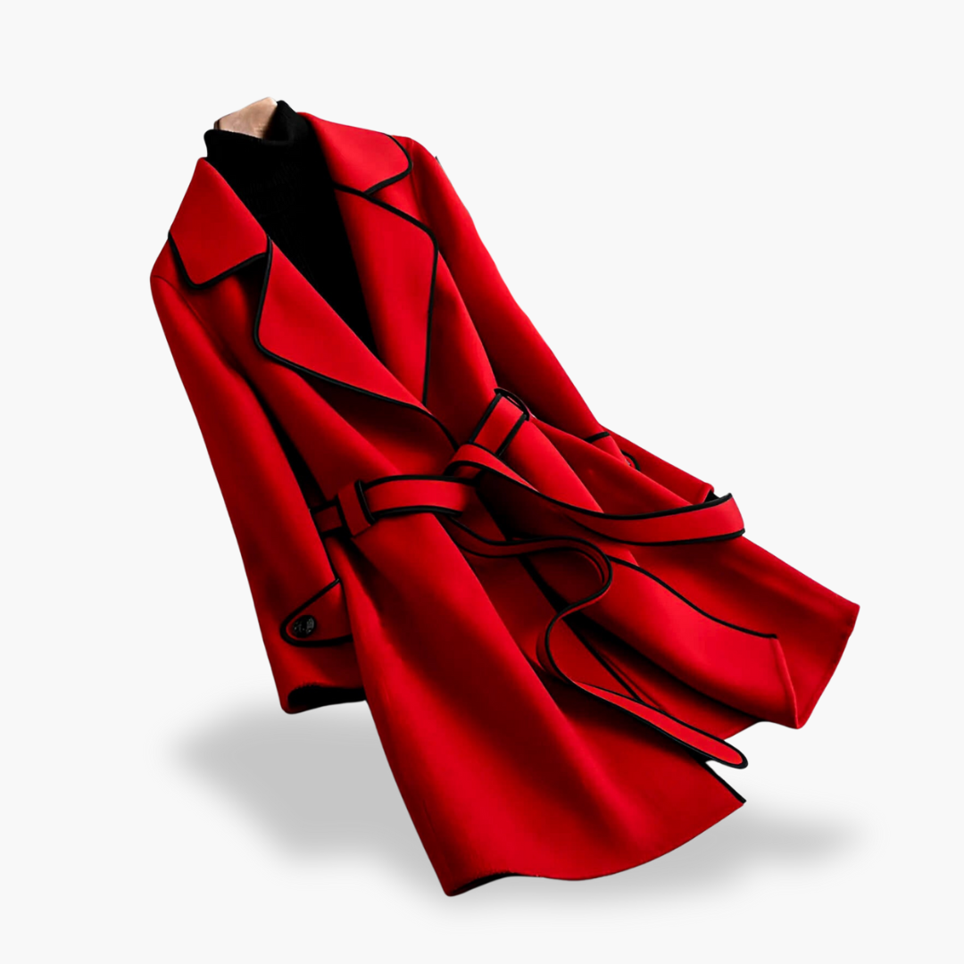 Women's Wool Coat with Elegant Belt | Altivaro