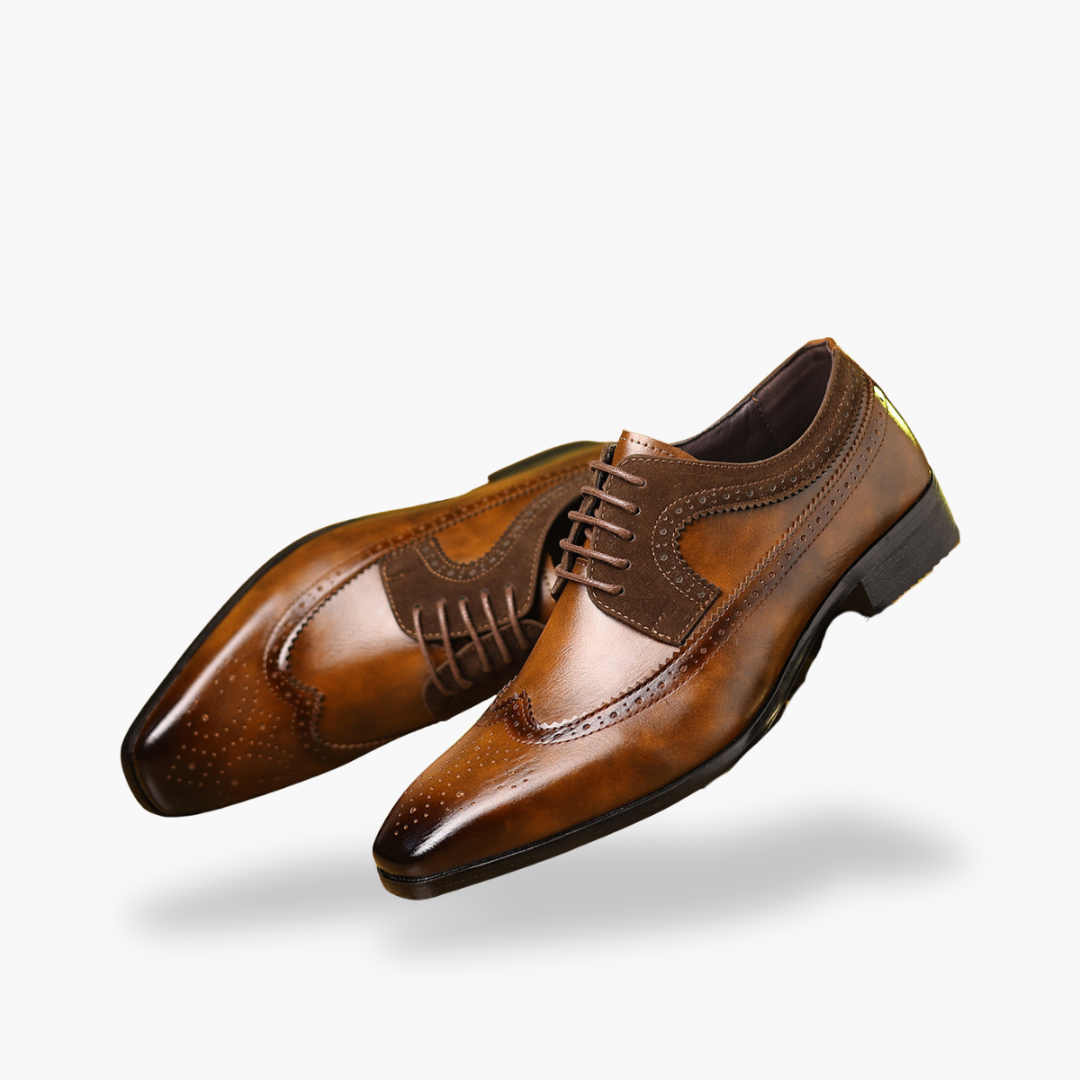 Men's Orthopedic Leather Shoes with Brogue | Altivaro