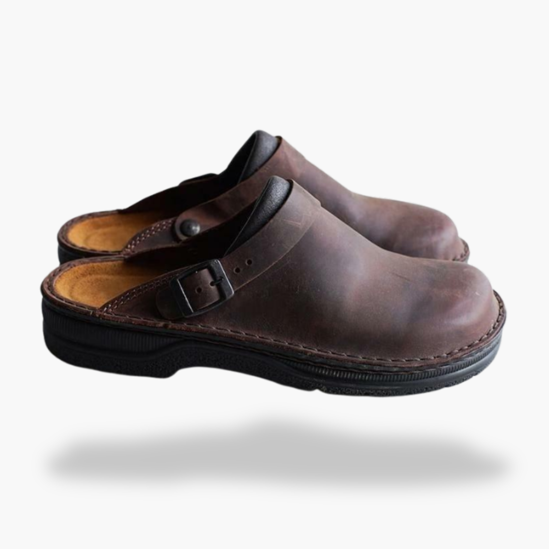 Men's Orthopedic Clogs in Leather with Strap | Altivaro