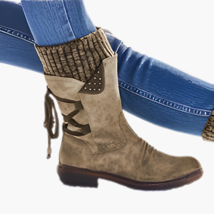 Women's Orthopedic Leather Boots with Laces | Altivaro