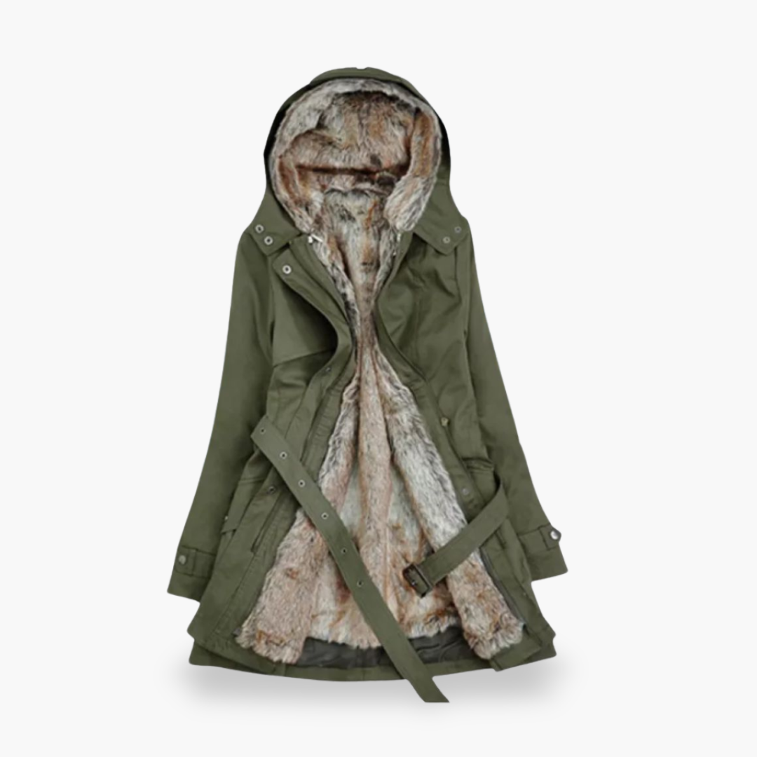 Women's Winter Jacket with Hood and Fur Lining | Altivaro