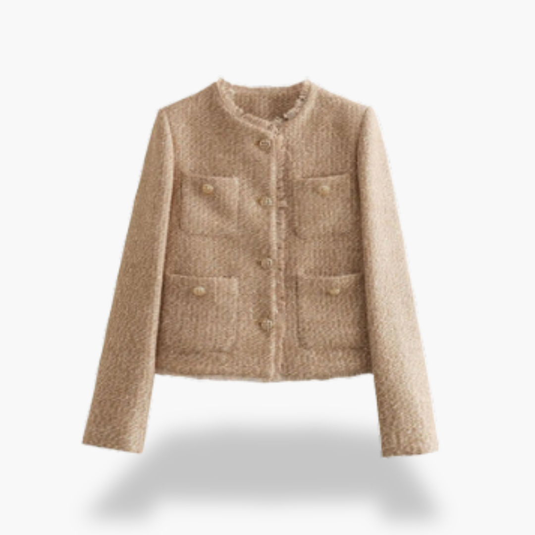 Women's Tweed Jacket Buttons Pockets Autumn | Altivaro