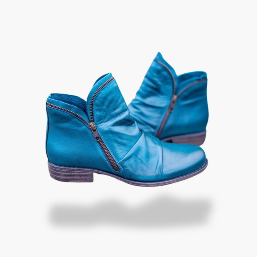 Women's leather orthopedic ankle boots with zipper | Altivaro