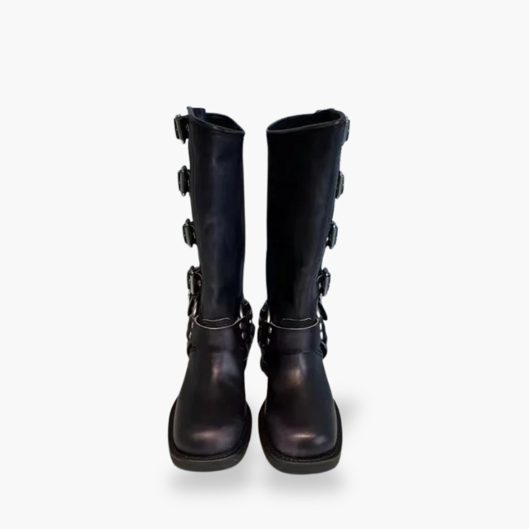 Women's Orthopedic Leather Boots with Adjustable Buckles | Altivaro