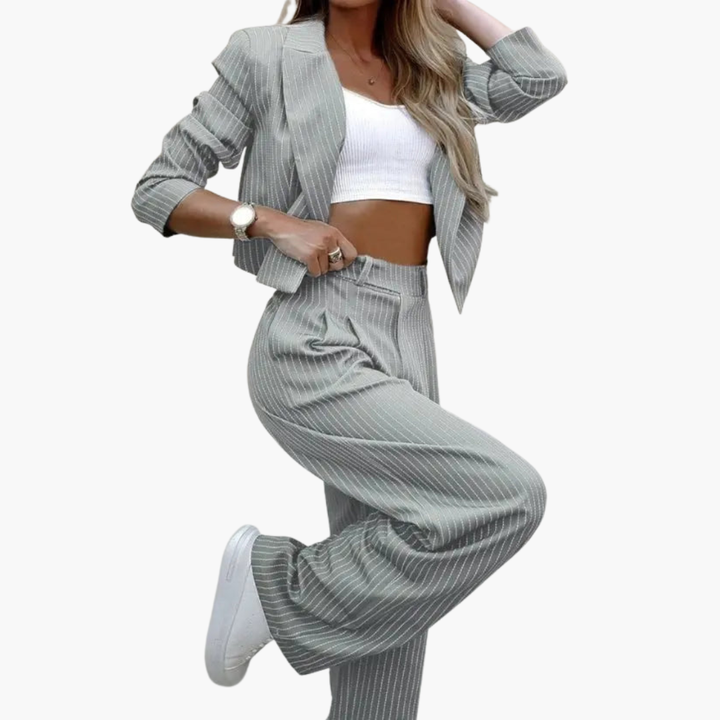 Women's Suit Jacket and Pinstriped Elegant Pants | Altivaro