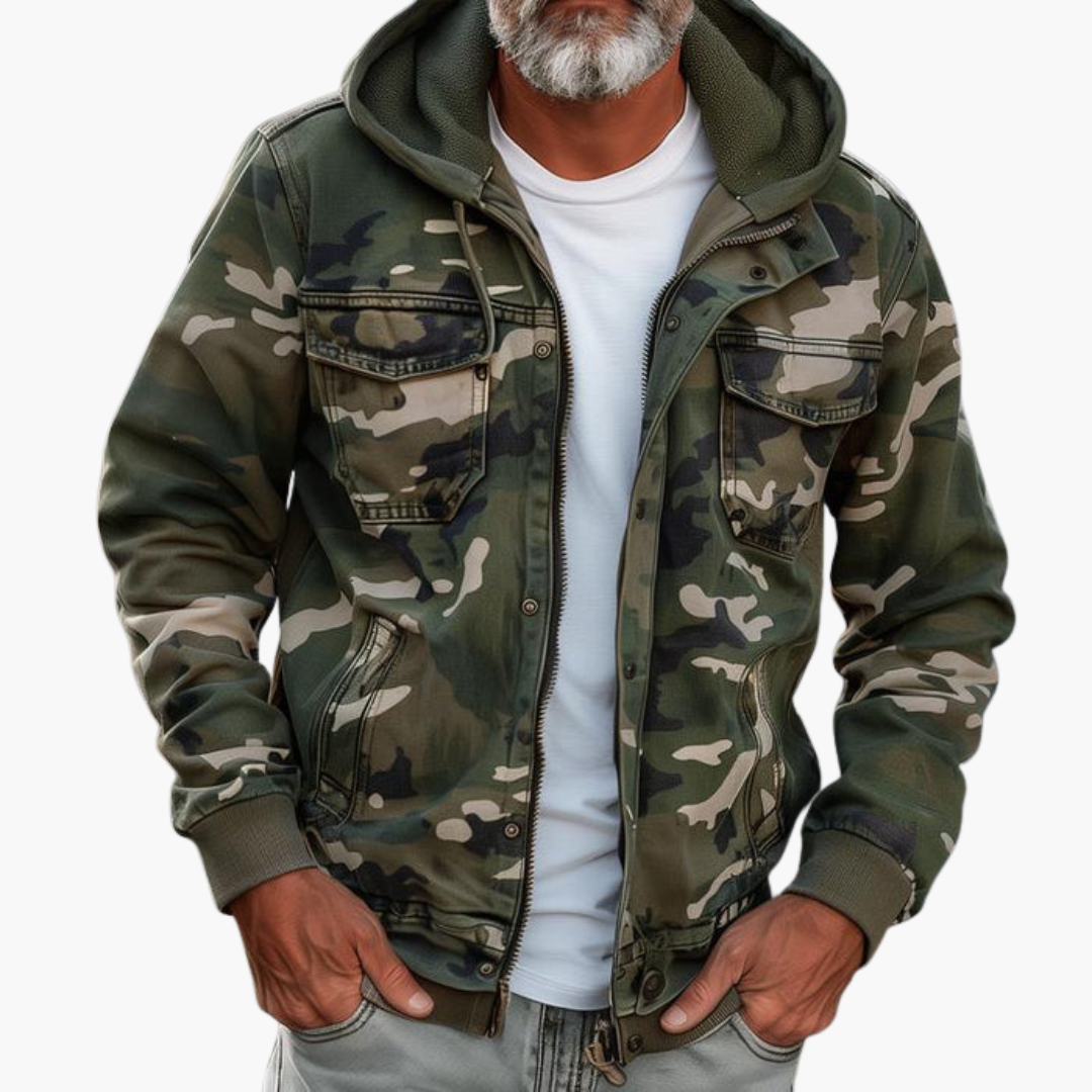 Men's Casual Camo Jacket with Hood | Altivaro