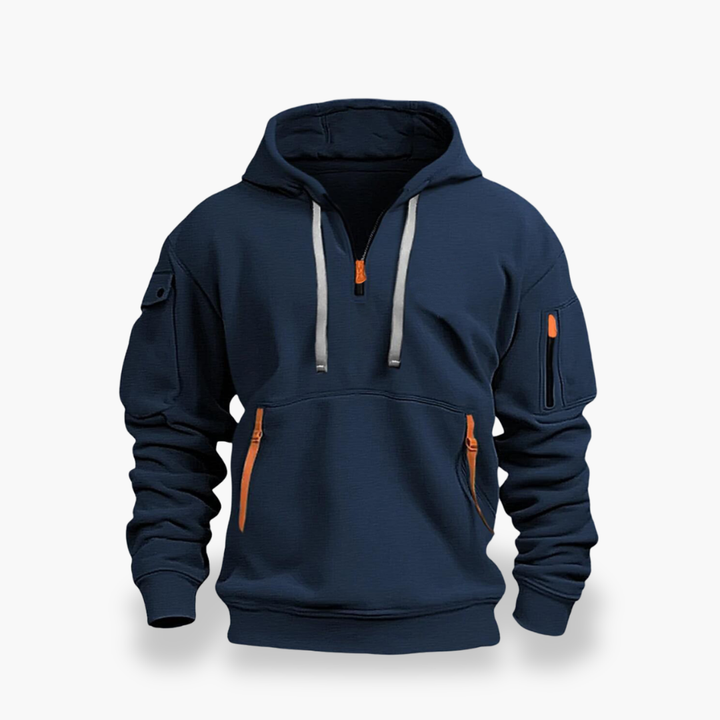 Felpa con cappuccio e zip da uomo con tasche | Altivaro