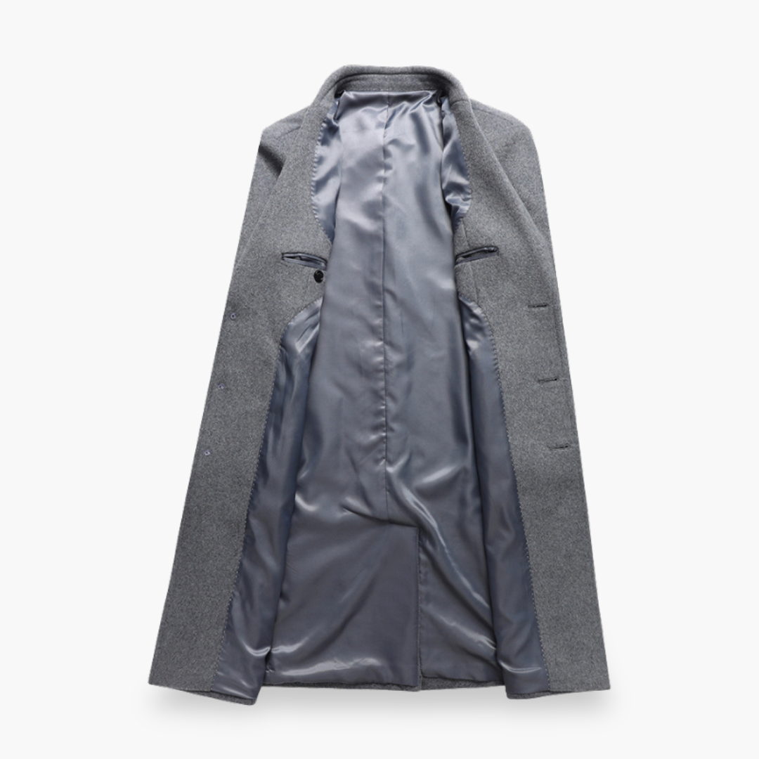 Men's Classic Elegant Long Wool Coat | Altivaro