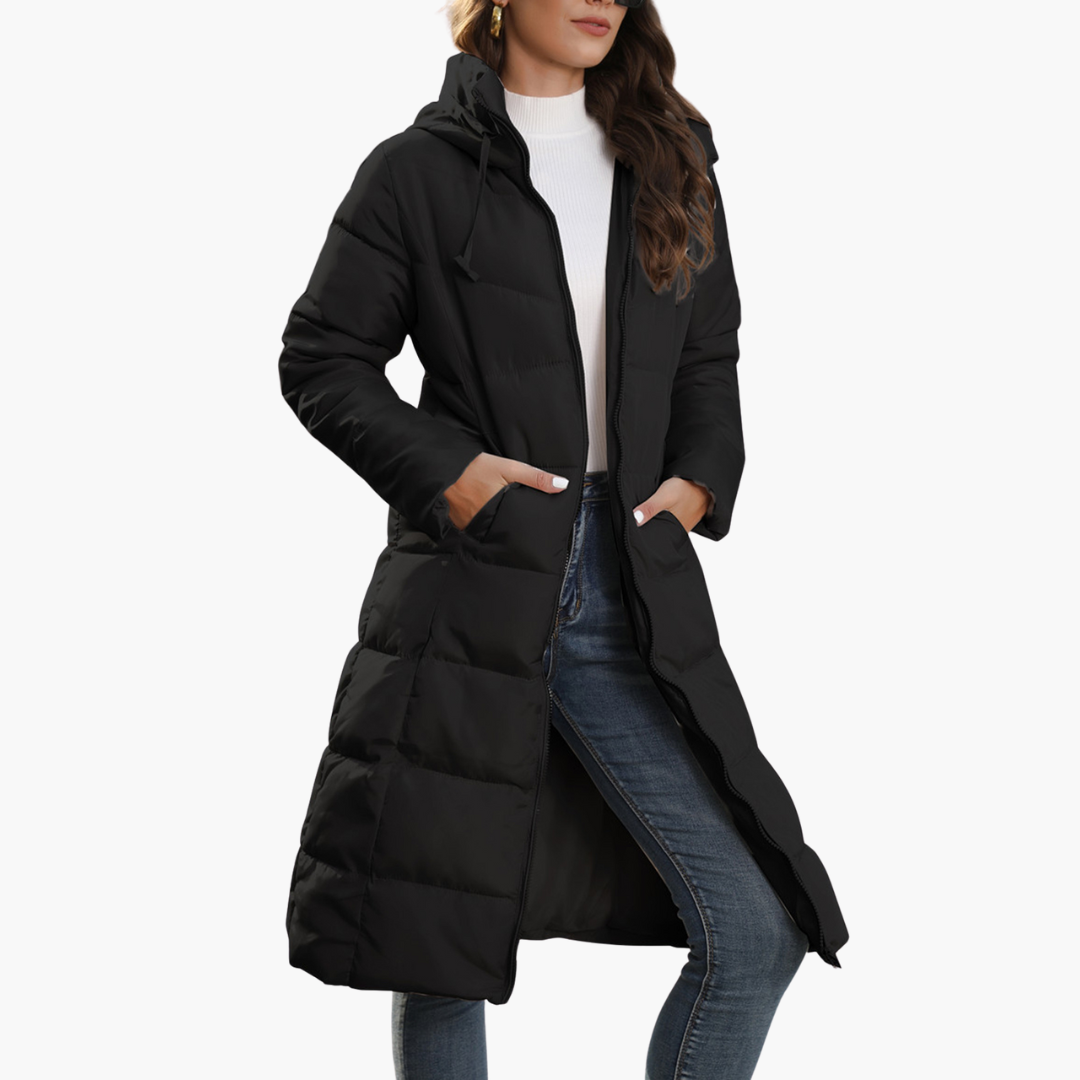 Long Down Jacket with Hood Women's Winter | Altivaro