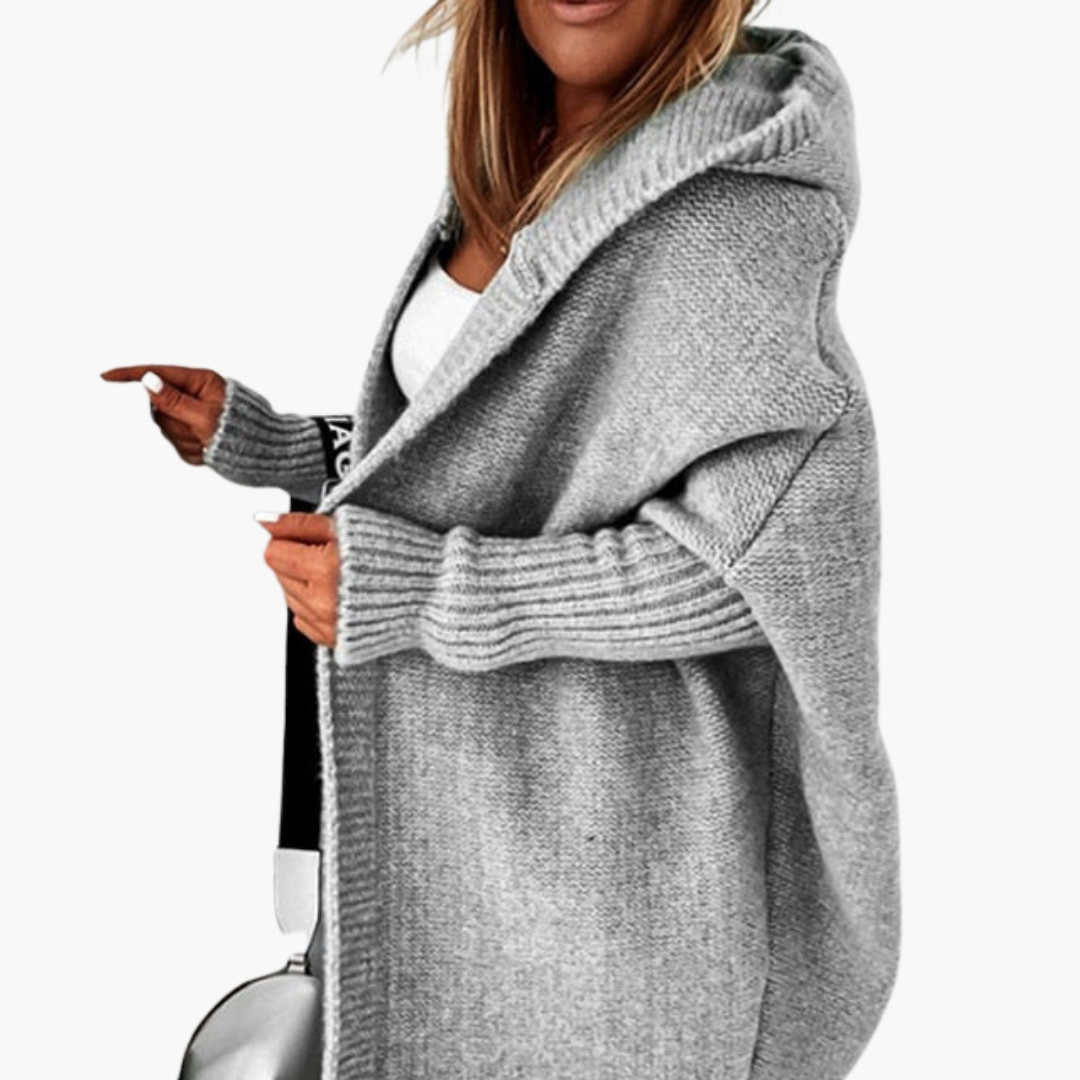 Women's knitted cardigan with hood | Altivaro