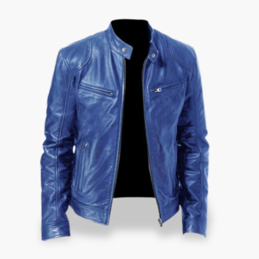 Giacca Uomo in Pelle Sintetica Casual Moto | Altivaro