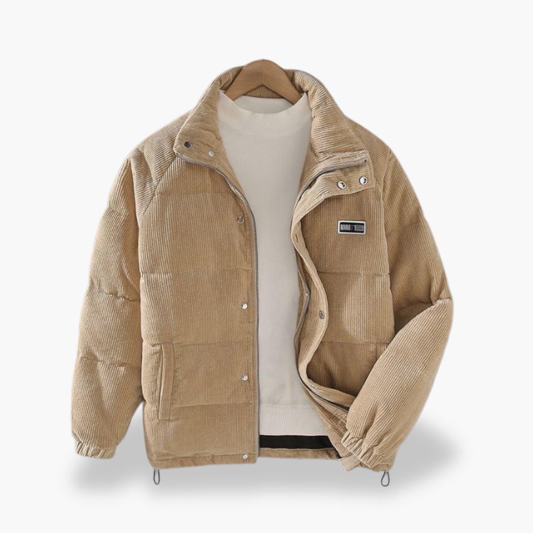 Men's Ribbed Cotton Jacket with Zip | Altivaro