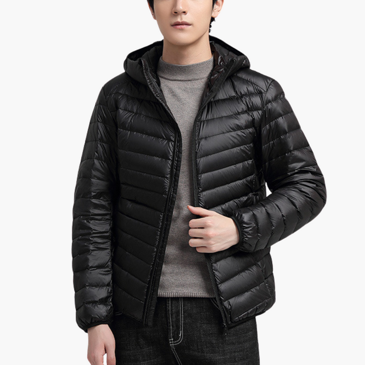 Men's Lightweight Winter Down Jacket with Windproof Hood | Altivaro