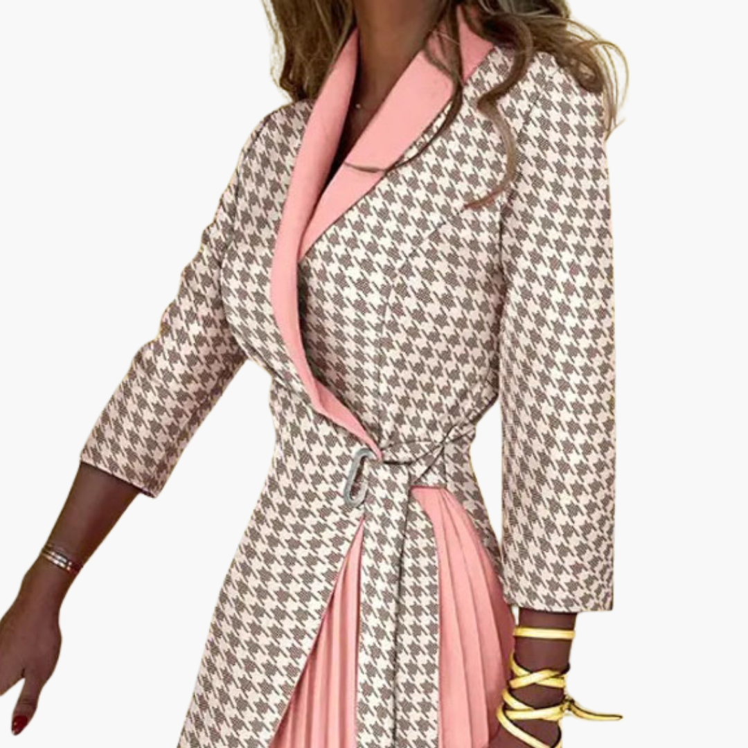 Abito midi da donna con cintura e plissettato | Altivaro