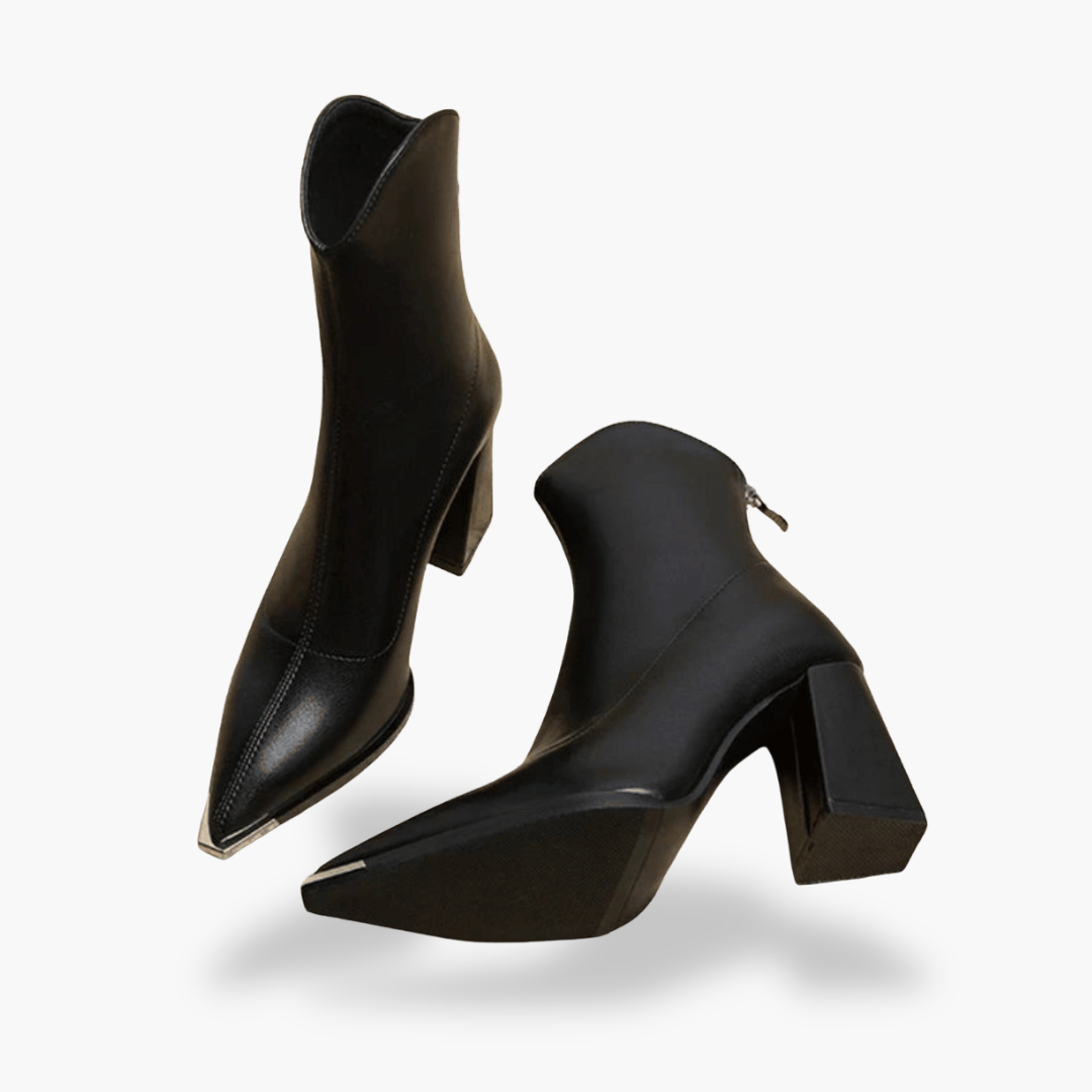 Stivaletti Donna Eleganti con Tacco Largo in Pelle | Altivaro