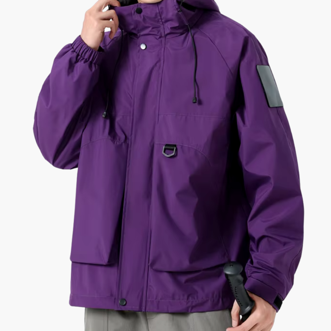Men's Waterproof Jacket with Hood and Pockets | Altivaro