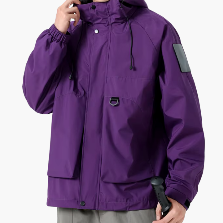 Men's Waterproof Jacket with Hood and Pockets | Altivaro
