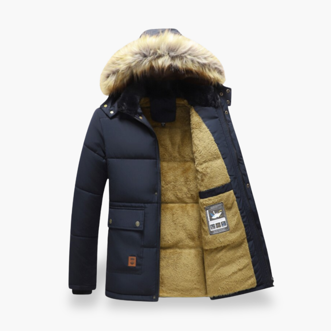Men's Winter Jacket Padded Down with Hood | Altivaro