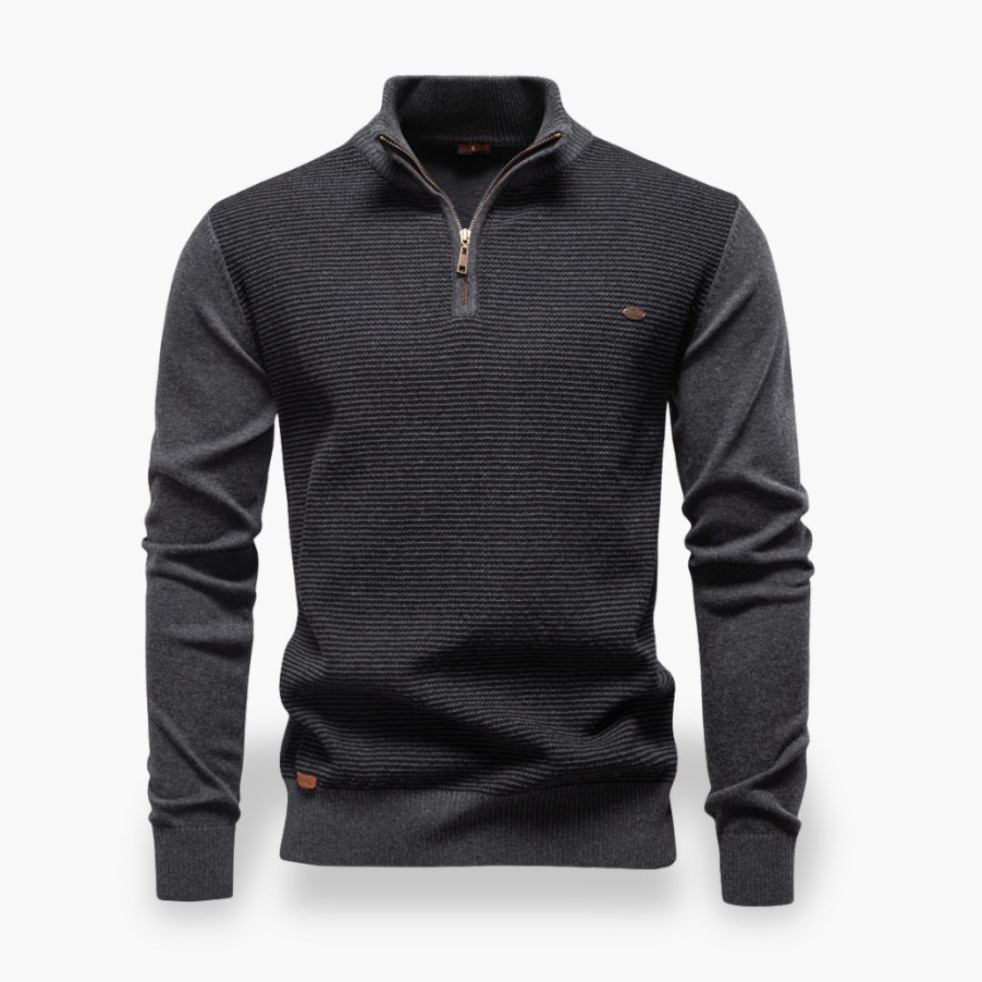 Maglione Uomo Mezza Zip a Maglia Fine | Altivaro