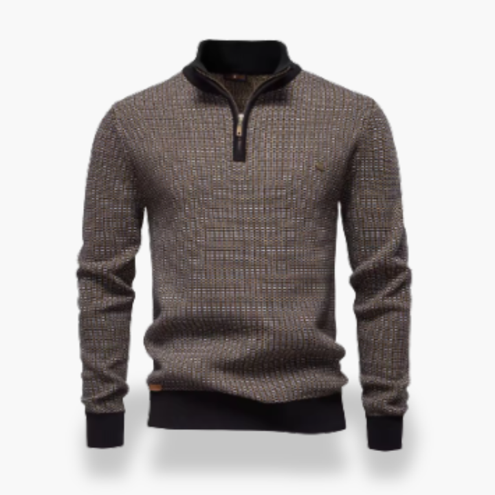 Maglione da Uomo con Mezza Zip Collo Alto | Altivaro