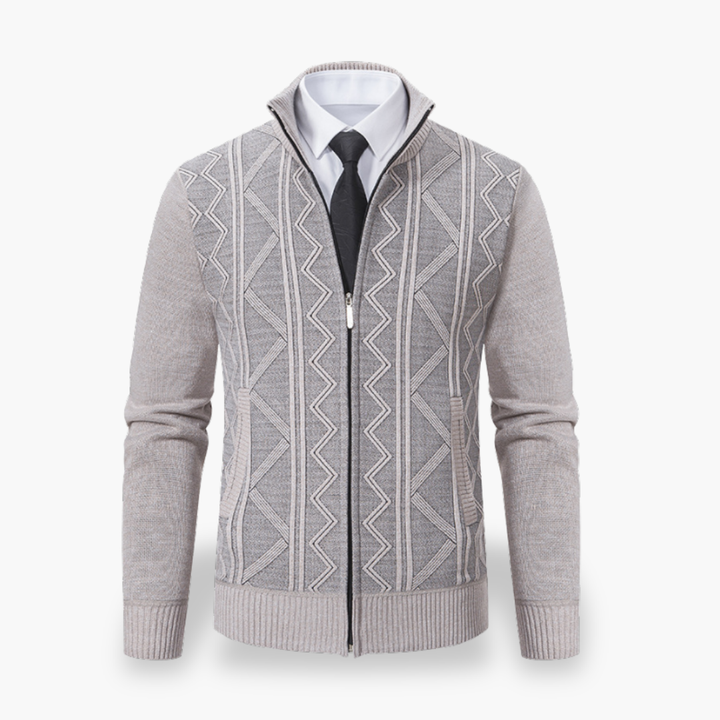 Men's Wool Cardigan High Neck Zip | Altivaro