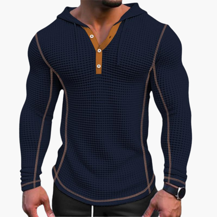 Felpa Uomo Henley Waffle Termica Manica Lunga | Altivaro