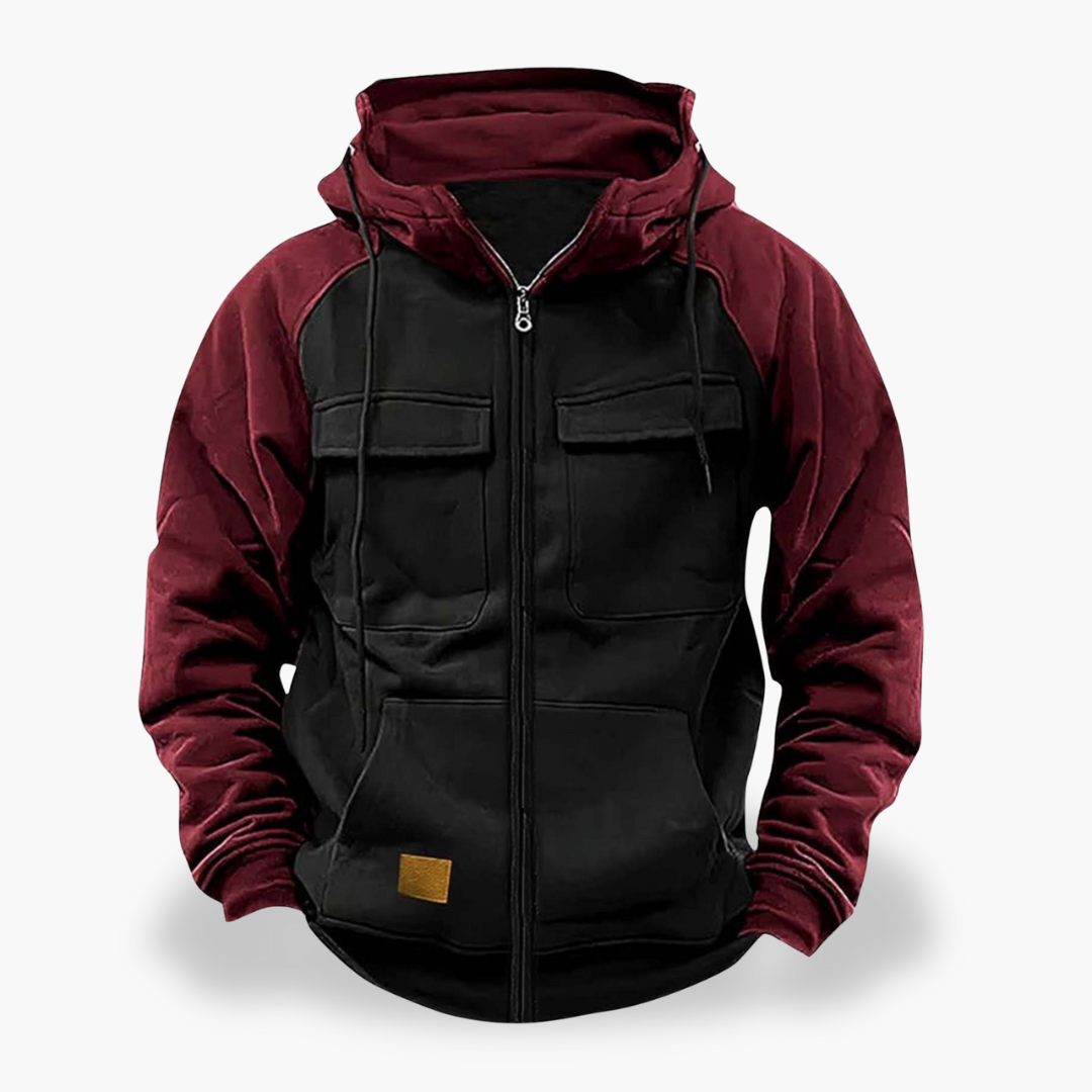 Felpa Uomo con Cappuccio Zip Tasche Casual | Altivaro