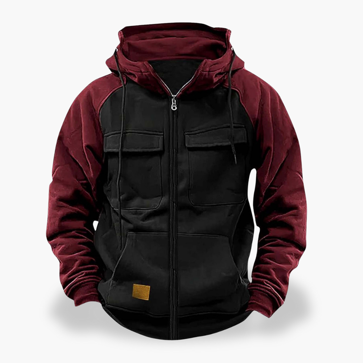 Felpa Uomo con Cappuccio Zip Tasche Casual | Altivaro