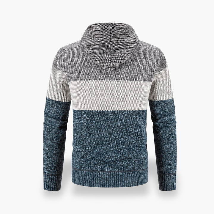 Men's hooded sweatshirt in mixed fabric, with zipper | Altivaro