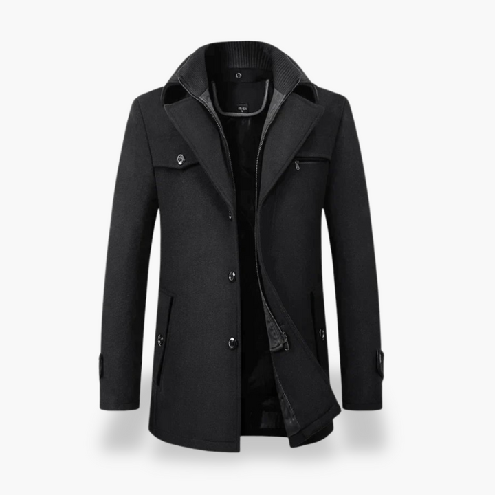 Men's Winter Wool Jacket with High Collar | Altivaro