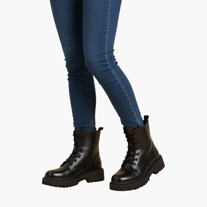 Women's winter orthopedic leather boots with fur | Altivaro