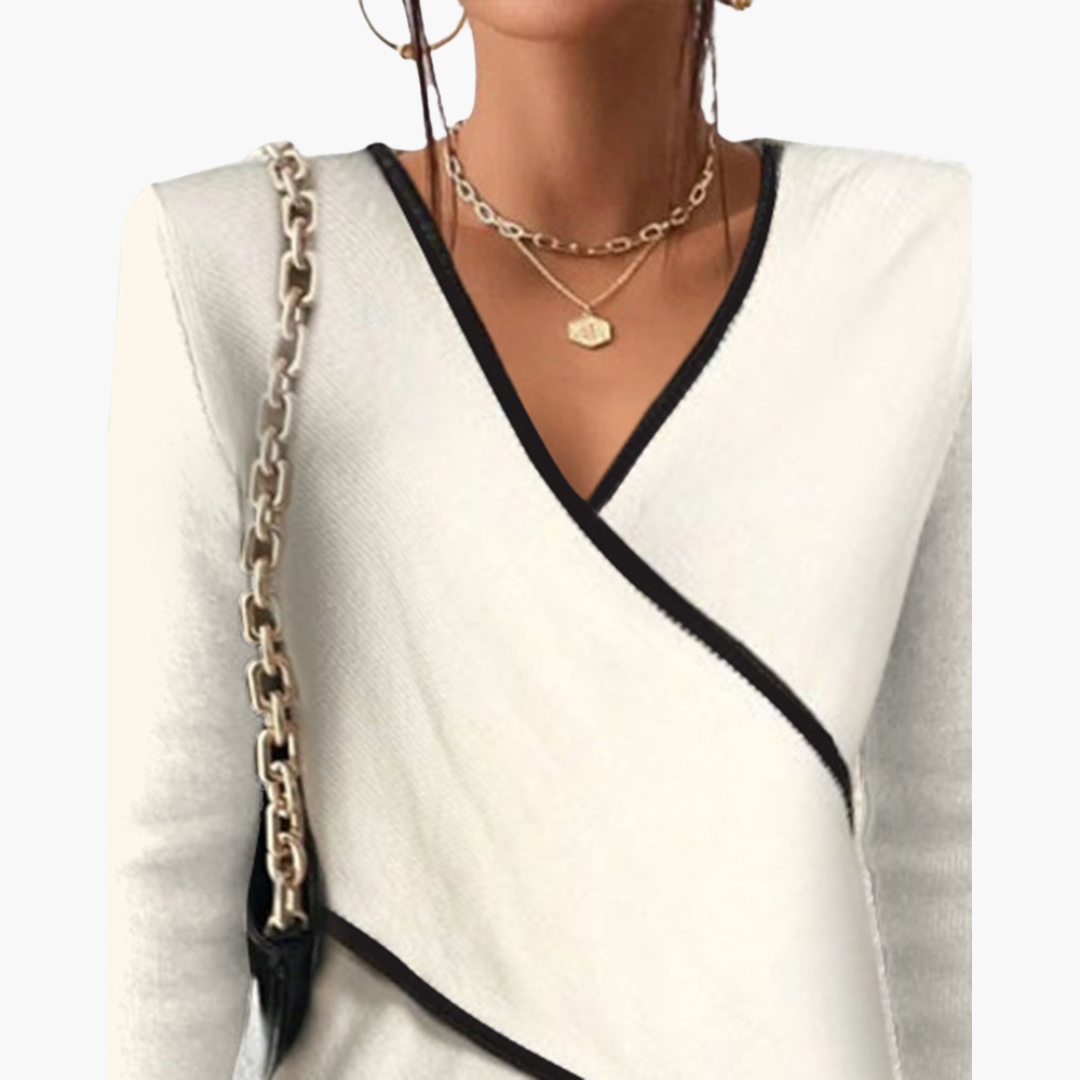 Maglione Donna Elegante con Scollo a V Incrociato | Altivaro