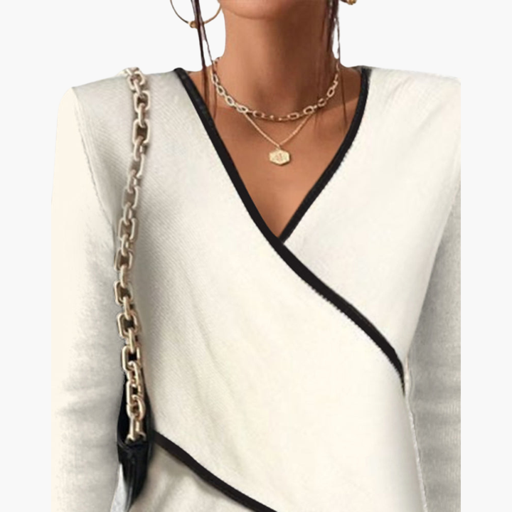 Maglione Donna Elegante con Scollo a V Incrociato | Altivaro