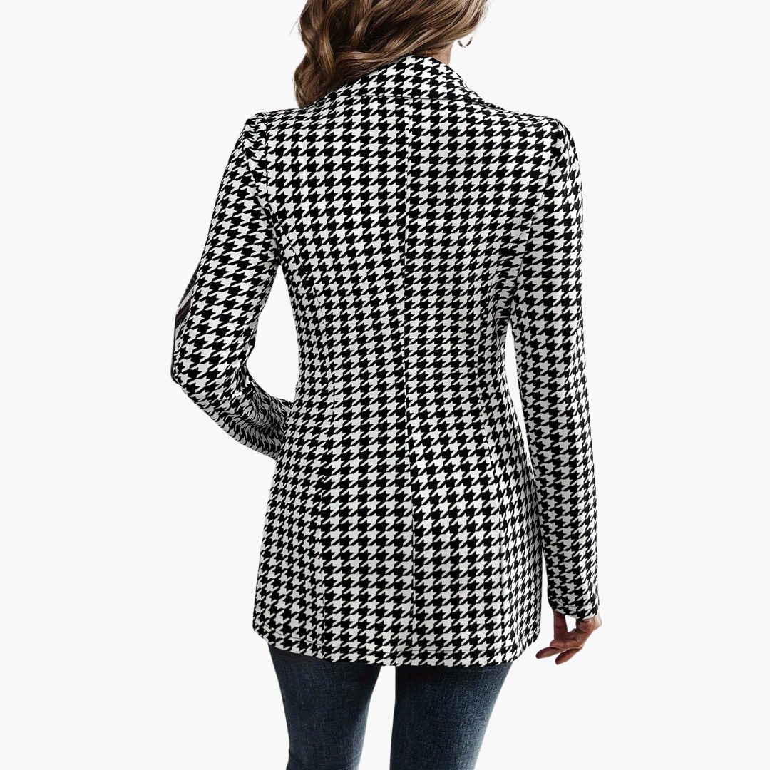 White and Black Checkered Jacket for Women | Altivaro