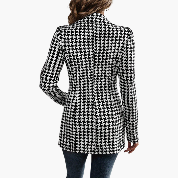 White and Black Checkered Jacket for Women | Altivaro
