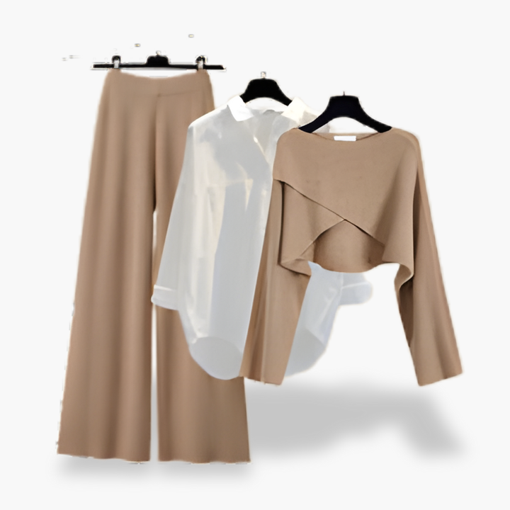 Elegant Women's Set with Shirt and Wide-Leg Pants | Altivaro