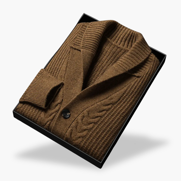 Men's Cardigan Cable Knit Wool | Altivaro