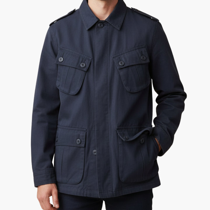 Men's Military Style Jacket with Pockets | Altivaro