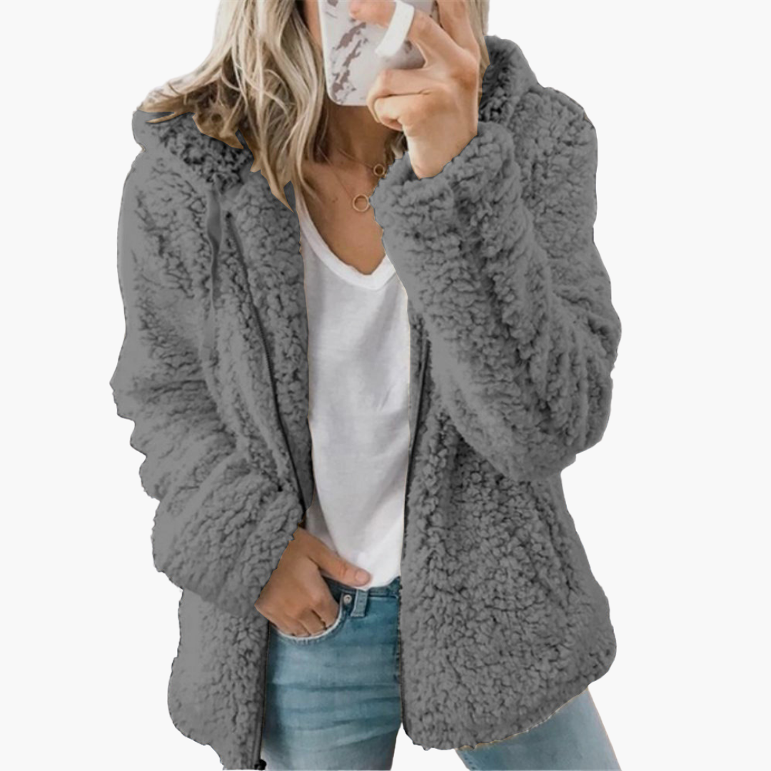 Women's Teddy Jacket in Soft Fleece with Hood | Altivaro
