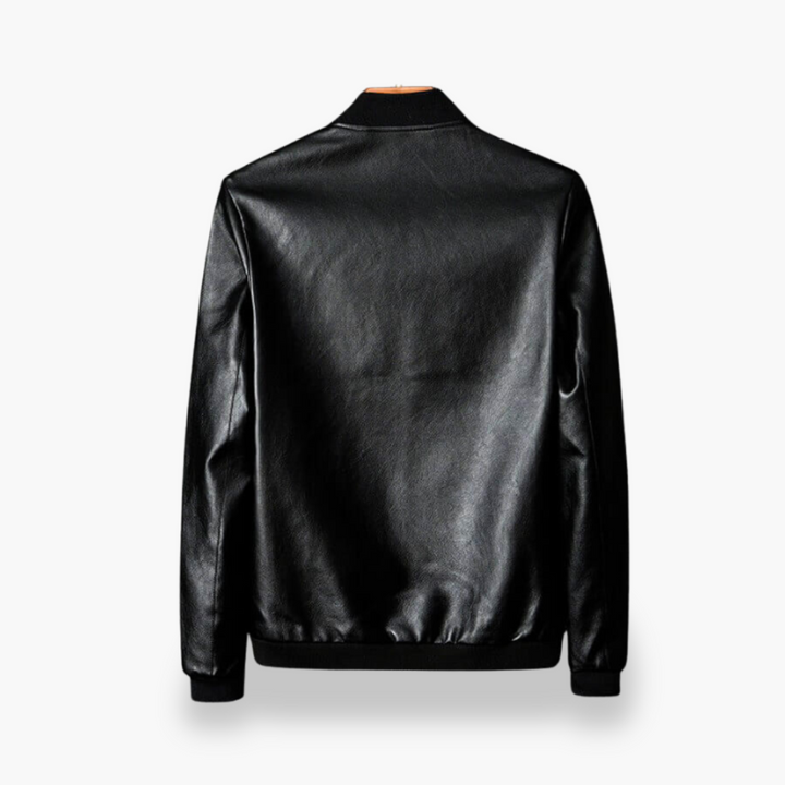 Men's Bomber Jacket in Faux Leather with Zip | Altivaro