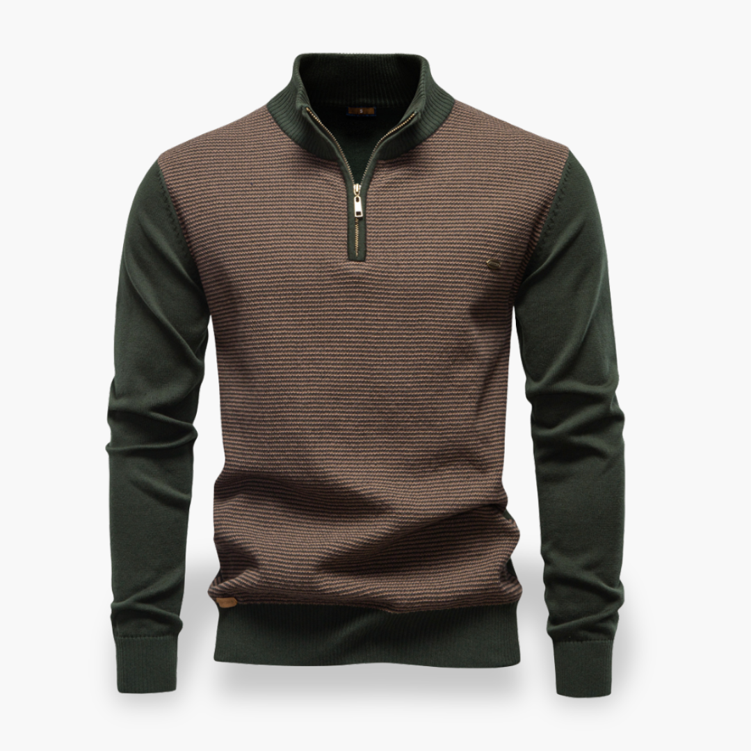 Maglione Uomo Mezza Zip a Maglia Fine | Altivaro