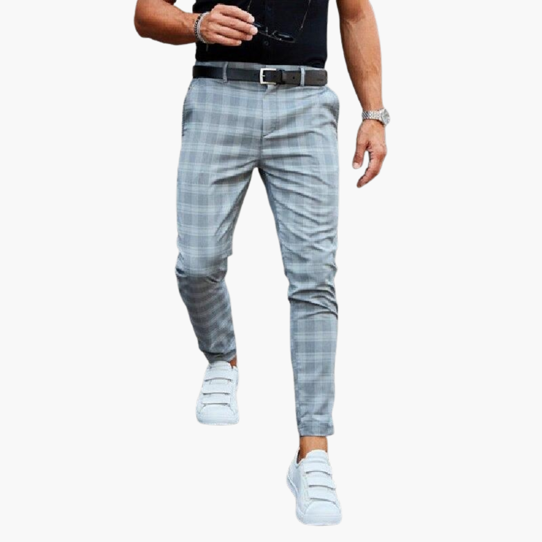 Men's Slim Fit Checkered Pants | Altivaro