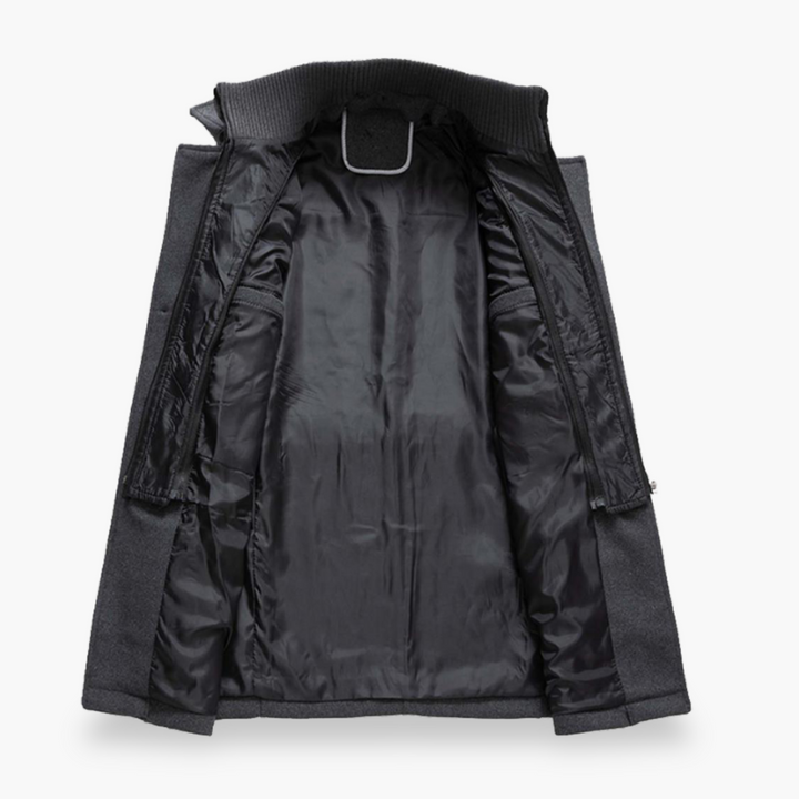 Men's Winter Coat with High Collar and Zipper | Altivaro