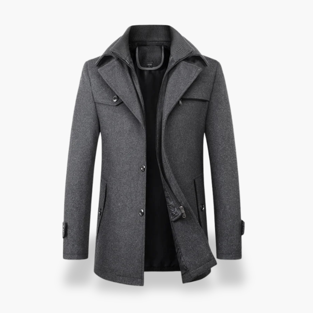 Men's Winter Wool Jacket with High Collar | Altivaro