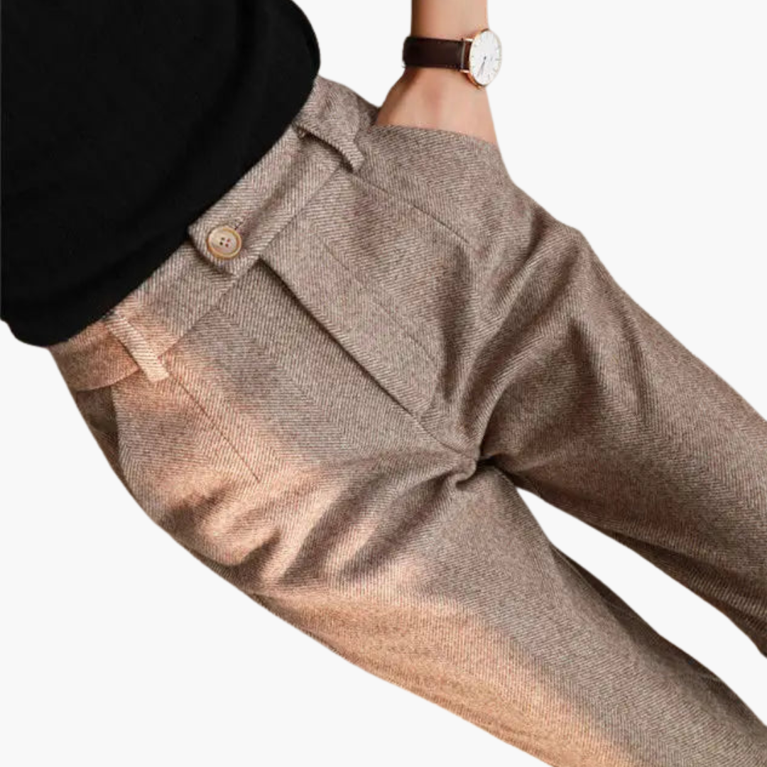Pantaloni Donna Houndstooth a Sigaretta con Tasche e Cintura | Altivaro