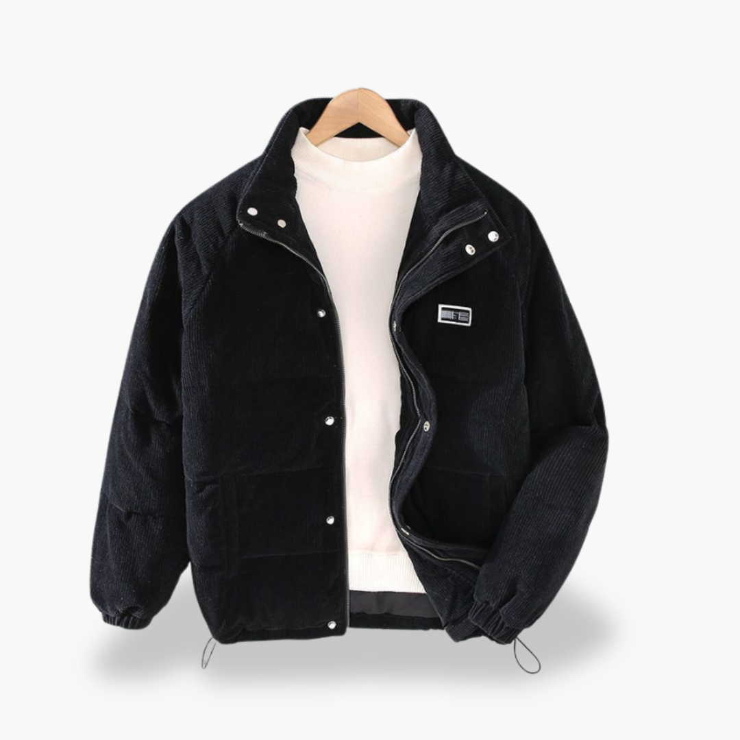 Men's Ribbed Cotton Jacket with Zip | Altivaro