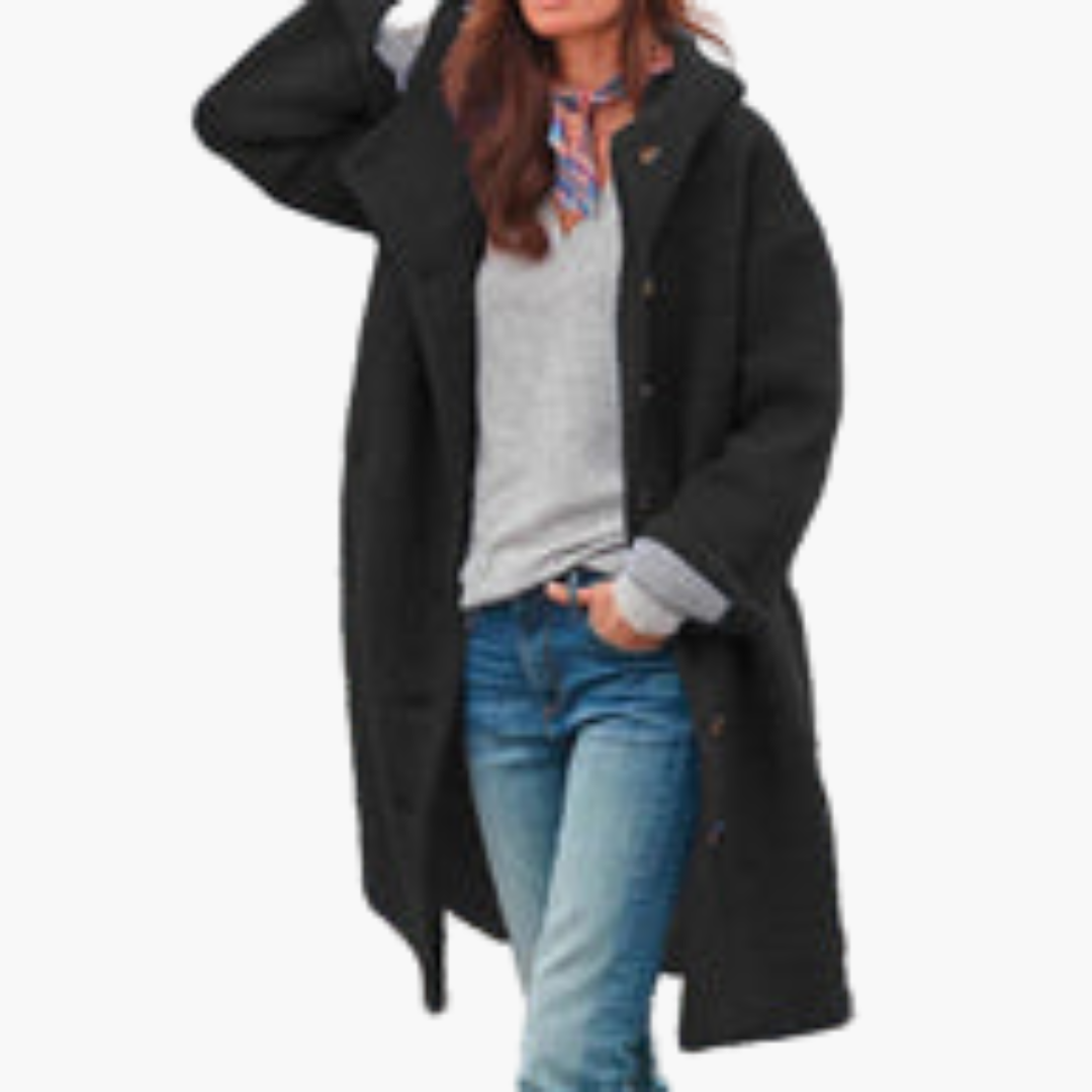 Women's long winter jacket with hood | Altivaro