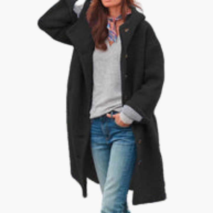 Women's long winter jacket with hood | Altivaro