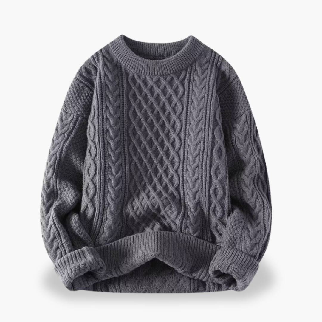 Maglione Uomo in Lana a Treccia con Girocollo | Altivaro
