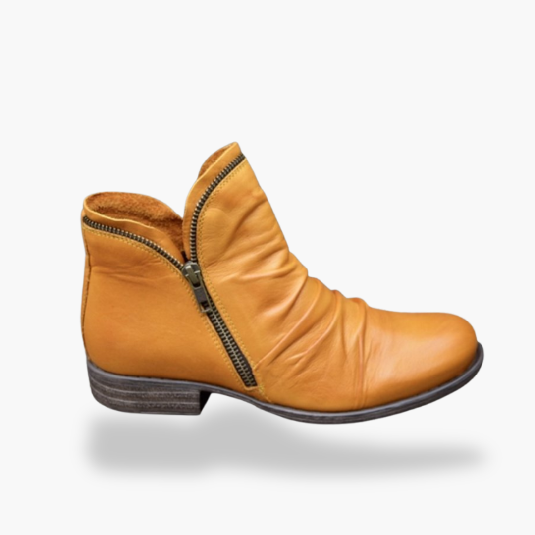 Women's leather orthopedic ankle boots with zipper | Altivaro